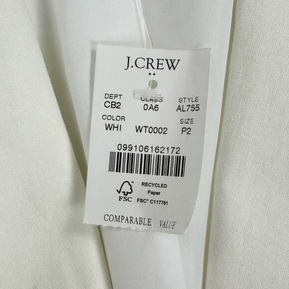 J Crew Factory Womens Linen Blend One Button Blazer Size 2 Petite White - Picture 7 of 16